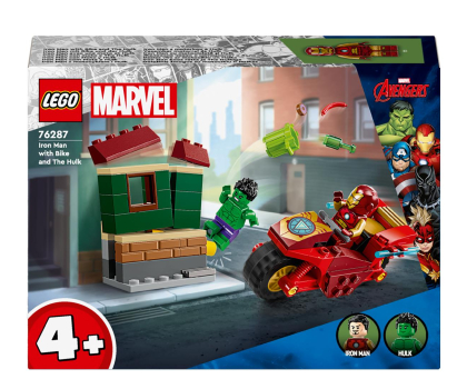 Klocki LEGO® LEGO Super Heroes Marvel 76287 Iron Man z motocyklem i Hulk